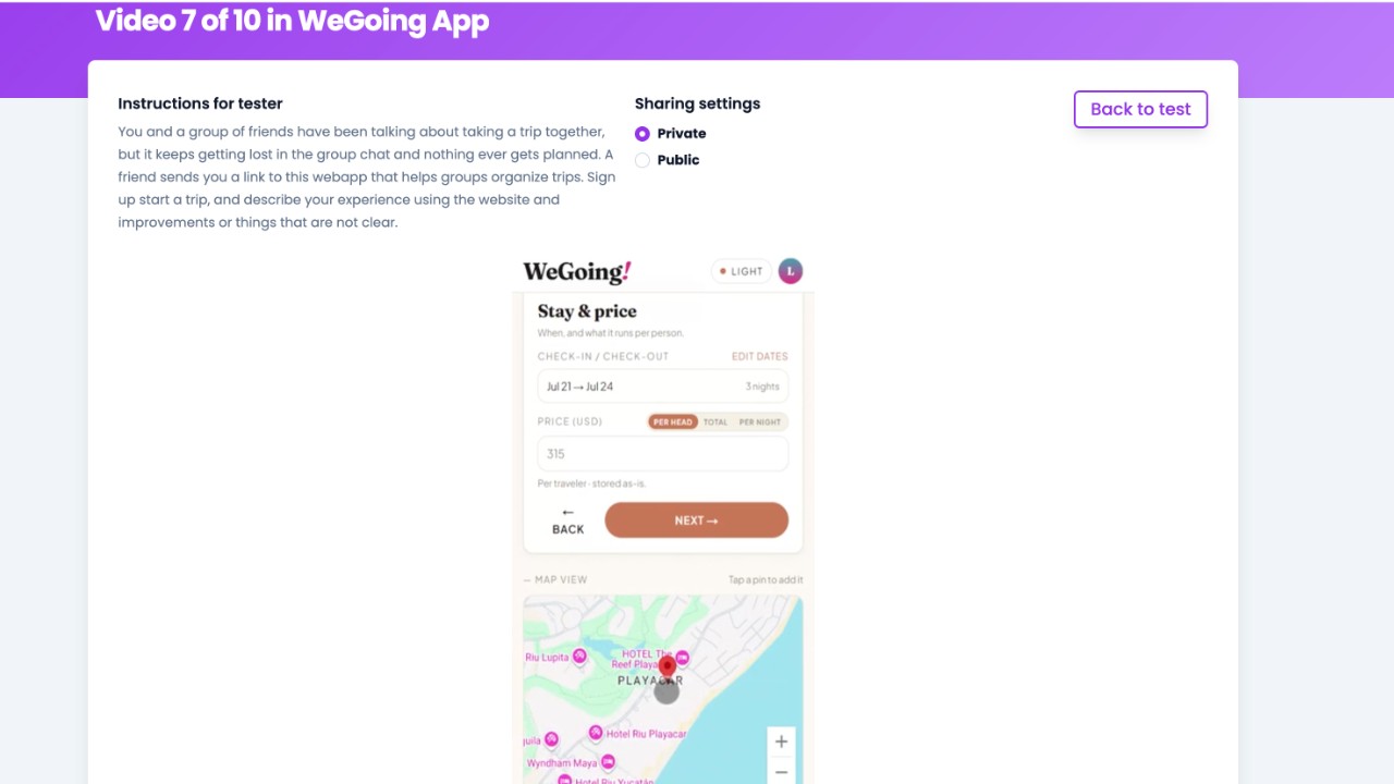 WeGoing! App Review Testing